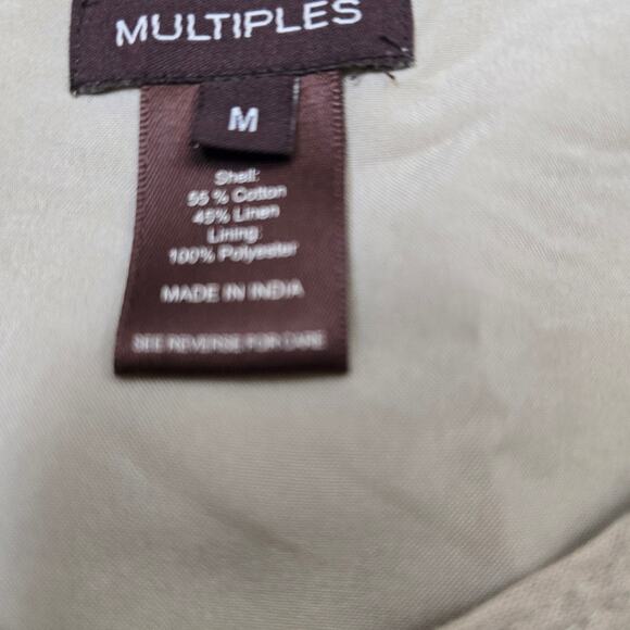 Multiplies Linen Blend MultiplesColor Jacket Open Front Boho Festival Career M - Picture 4 of 10
